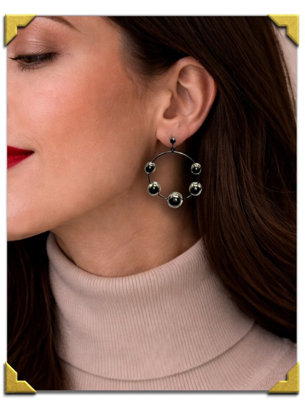 Sterling Silver Ball Hoop Earrings | Modern Minimalist Circle Drops | 925 Silver